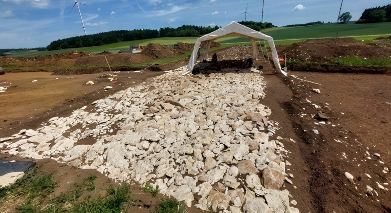 A Roman road under a highway