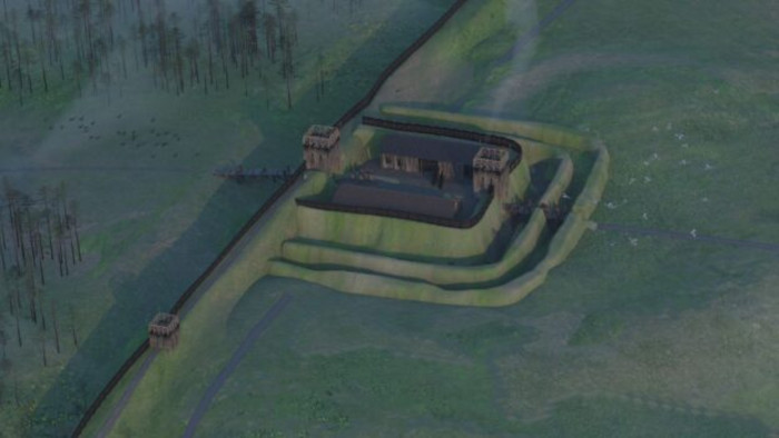 A tiny Roman fort under garden lawns